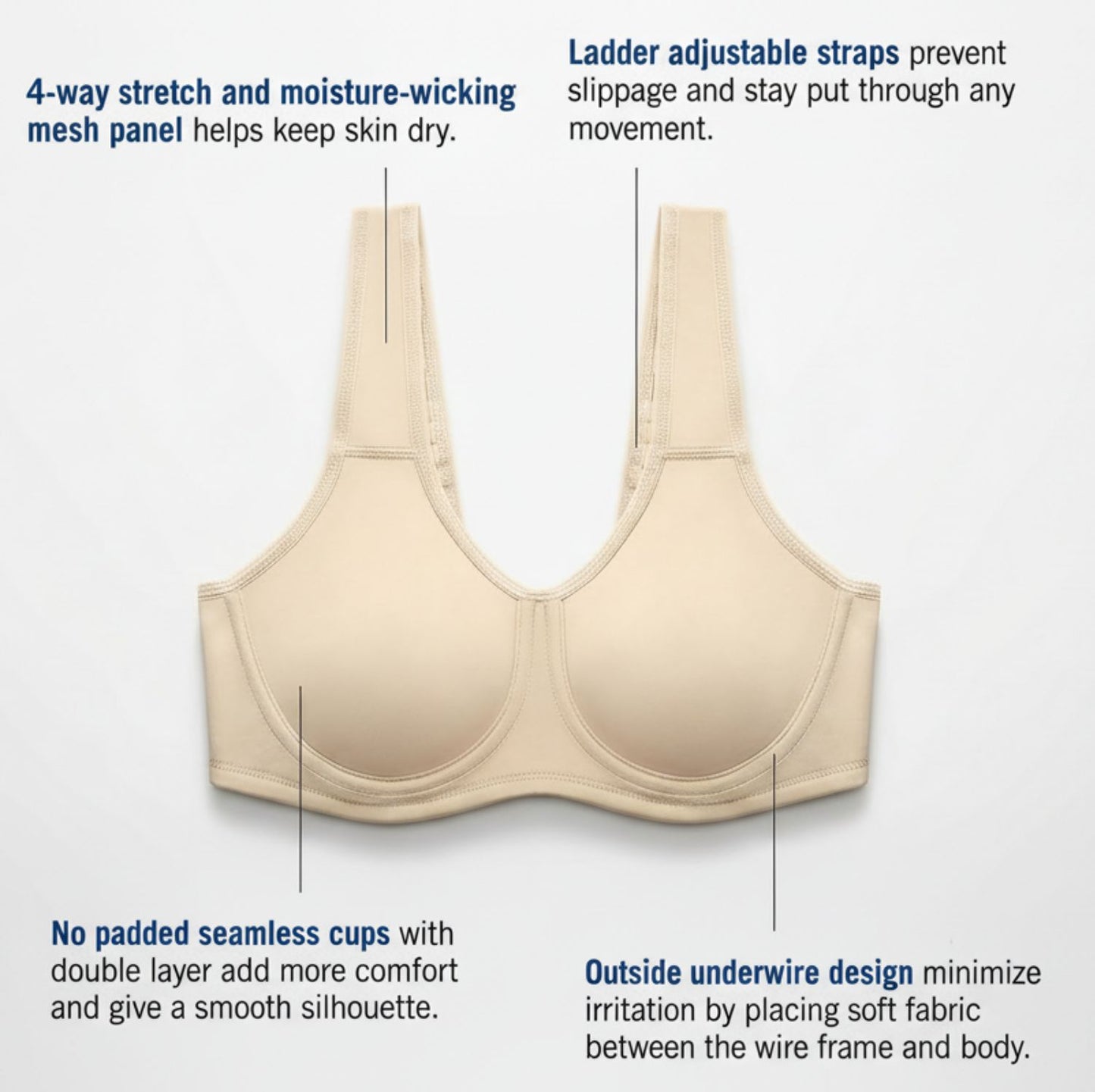 Max Support External-Wire Sports Bra